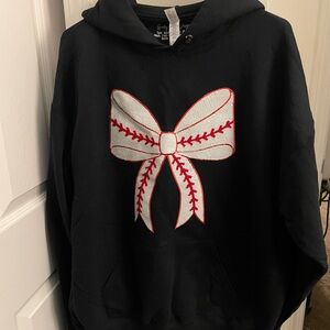 Jerzees Black Top with Navy and Red Logo Tag